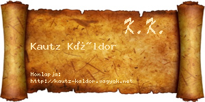 Kautz Káldor névjegykártya